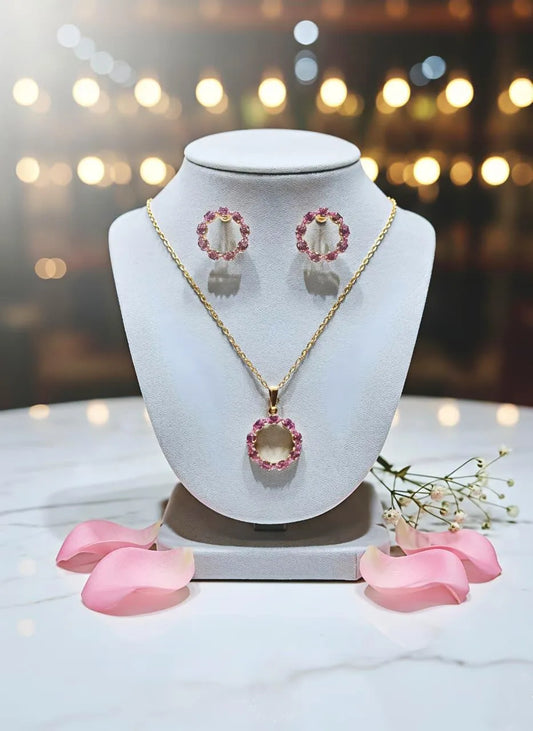 Elegant Crystal Pendant & Earrings Set for Women