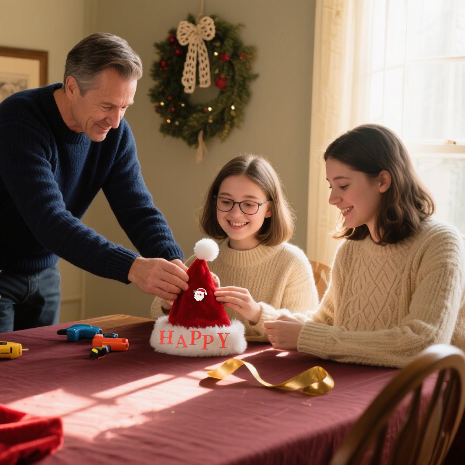 DIY LED Santa Hat - A Creative And Unique Design That Enhances The Festive Atmosphere. A Must-have For Holiday Outfits, A Fun Craft Activity, And A Great Prop For Christmas Party Photos.