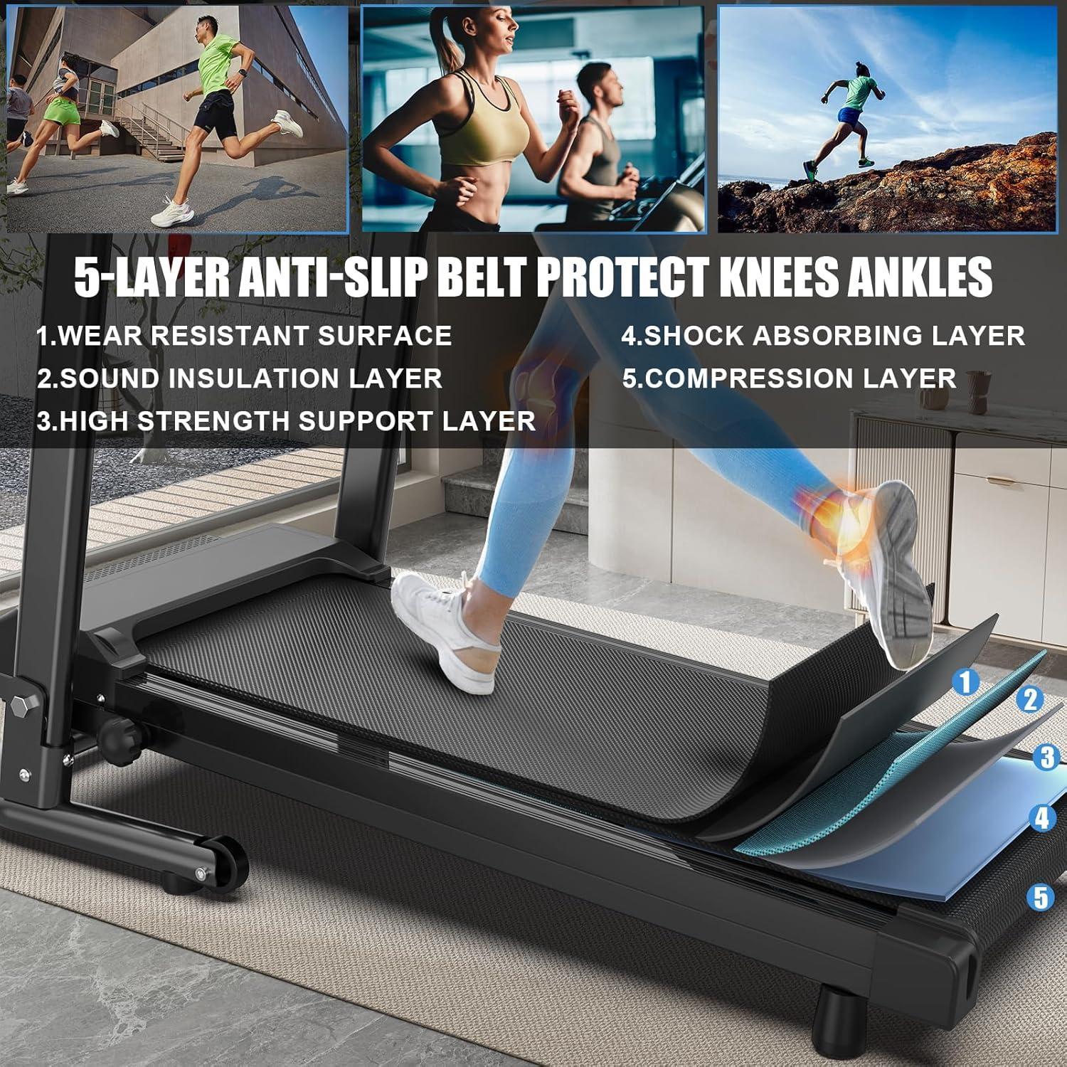 Home Use Foldable Portable 2.5HP Heavy-duty APP Controlled Fitness Walking Machine