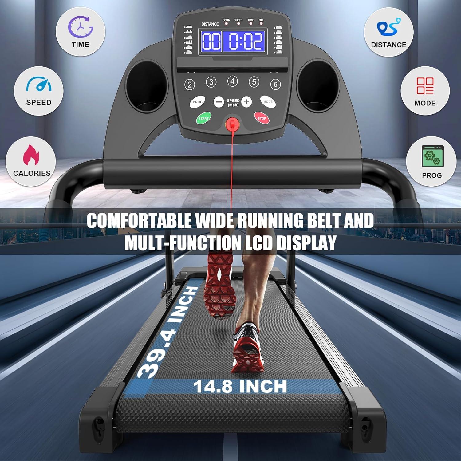 Home Use Foldable Portable 2.5HP Heavy-duty APP Controlled Fitness Walking Machine