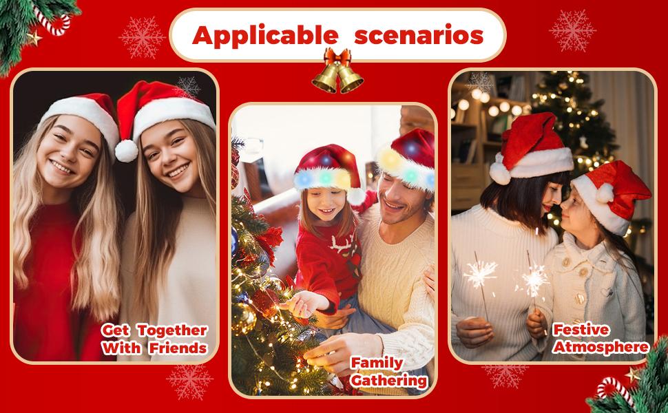 DIY LED Santa Hat - A Creative And Unique Design That Enhances The Festive Atmosphere. A Must-have For Holiday Outfits, A Fun Craft Activity, And A Great Prop For Christmas Party Photos.