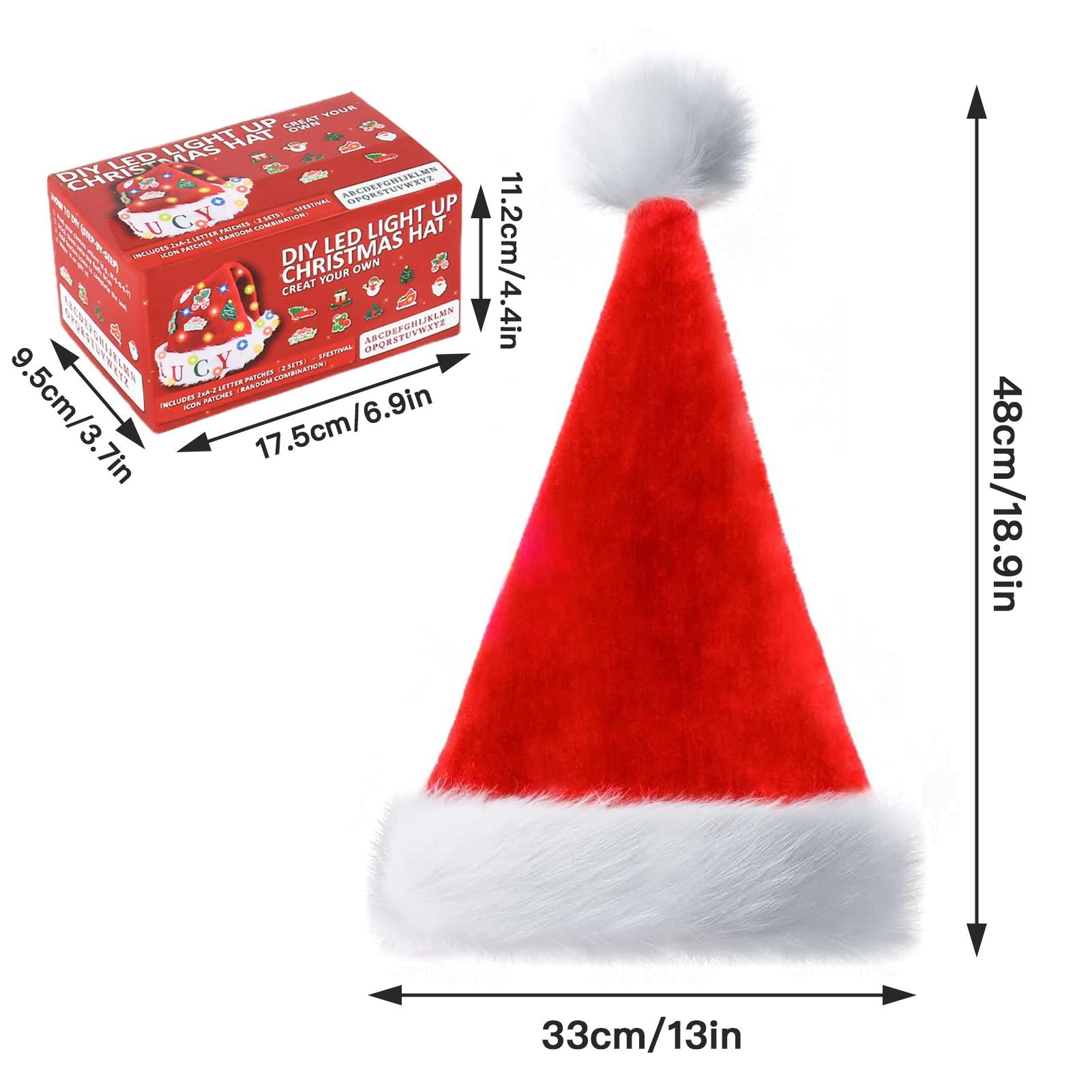 DIY LED Santa Hat - A Creative And Unique Design That Enhances The Festive Atmosphere. A Must-have For Holiday Outfits, A Fun Craft Activity, And A Great Prop For Christmas Party Photos.