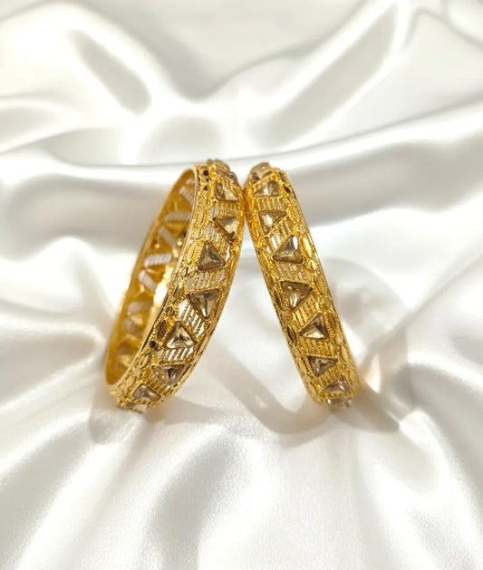 Golden Triangle Kara Bangle Set for Weddings Eid