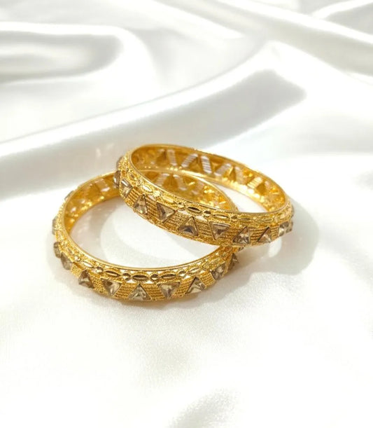 Golden Triangle Kara Bangle Set for Weddings Eid