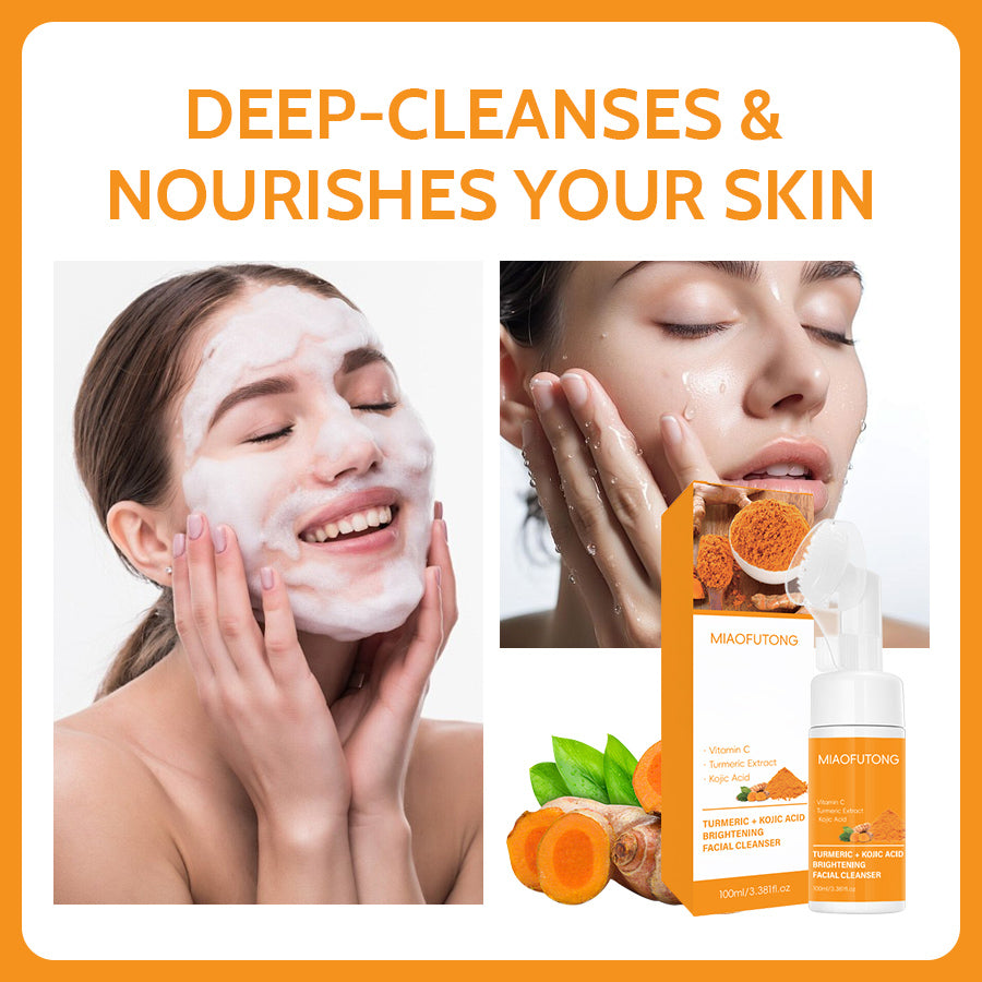 Clear Turmeric Cleansing Mousse Facial Brightening Cleanser Turmeric  Facial  Cleanser Natural Exfoliating Renewal Serum