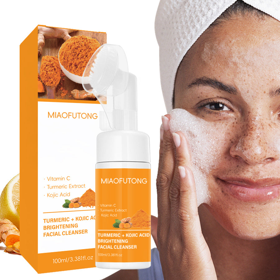 Clear Turmeric Cleansing Mousse Facial Brightening Cleanser Turmeric  Facial  Cleanser Natural Exfoliating Renewal Serum