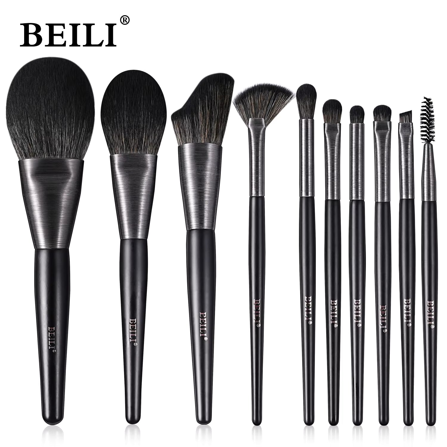 Beli 10pcs Professional Makeup Brush Set New Design Brushed Tube Makeup Brushes