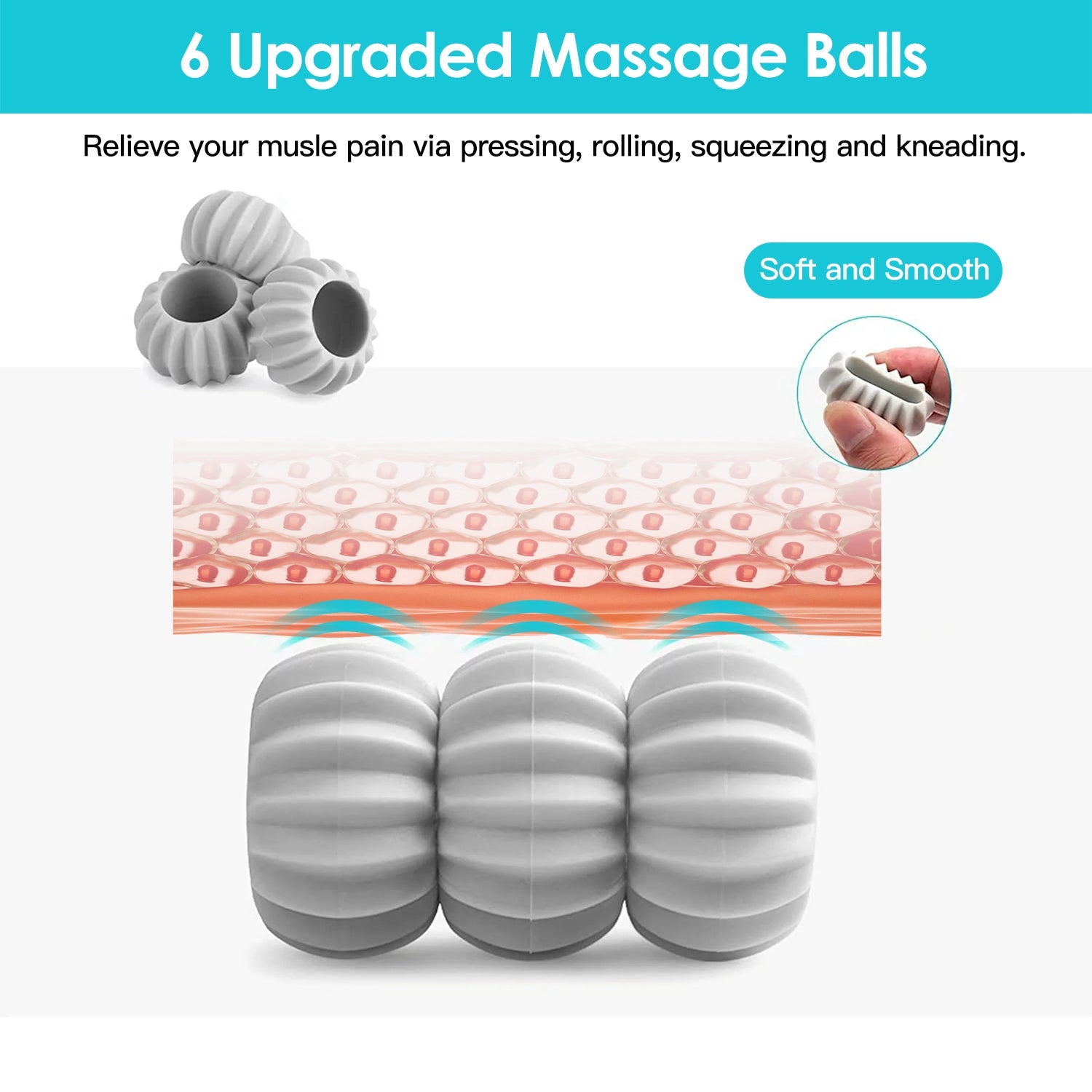 1Pc Neck Roller Massager 360 Rotatable Trigger Point Roller Portable Massager With 6 Balls For Neck Leg Thigh Foot Pain Relief