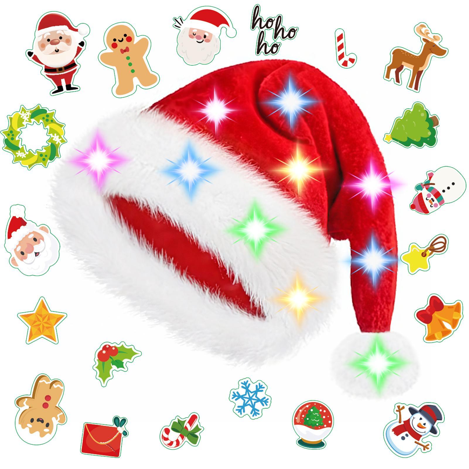 DIY LED Santa Hat - A Creative And Unique Design That Enhances The Festive Atmosphere. A Must-have For Holiday Outfits, A Fun Craft Activity, And A Great Prop For Christmas Party Photos.